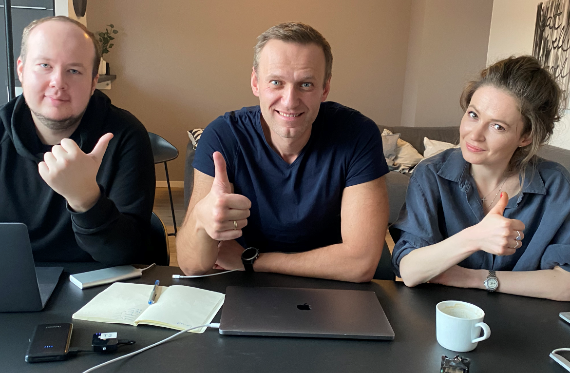 FBK’ın çekirdek araştırma ekibi: Georgy Alburov, Alexey Navalny ve Maria Pevchikh. Resim: FBK'nın izniyle